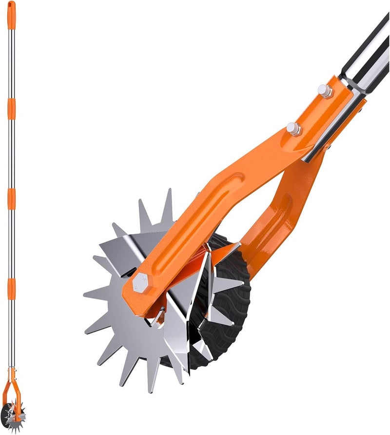 LASTOOLS Wheel Rotary Edger Lawn Tool, Sidewalk 66.7Inch Manual Lawn Edger, Grass Edge Trimmer, Adjustable Stainless Steel Handle with Cushion Grip,Soil,Garden and Yard Tool,Orange - Image 1